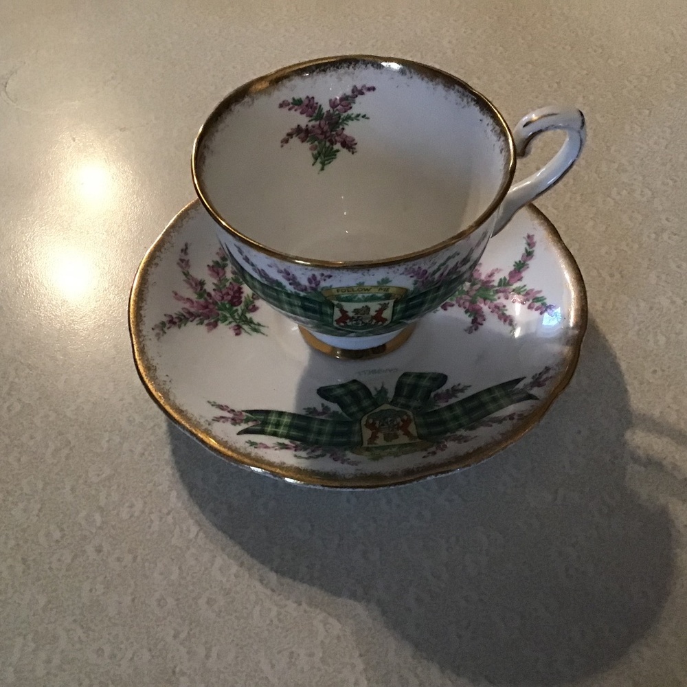 Vintage royal Stafford Maclean tartan series bone China tea cup saucer